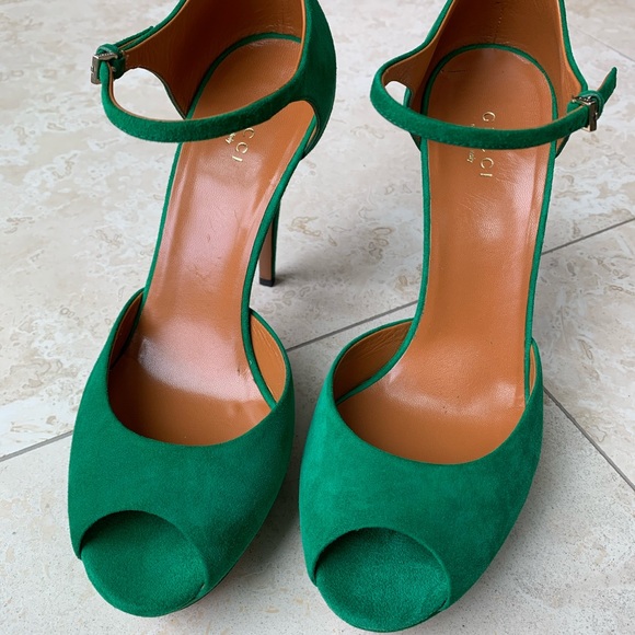 Gucci Green Platform Heels - Picture 5 of 6